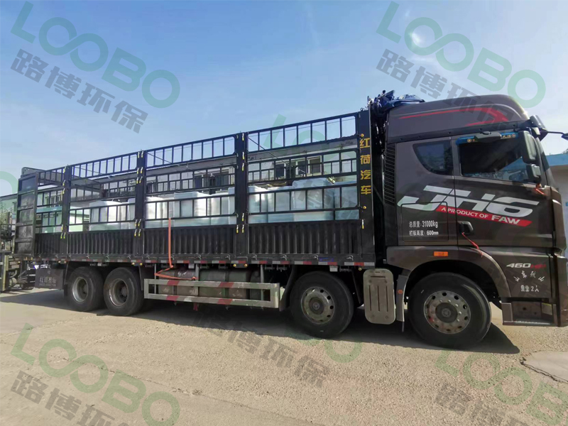 编号LB-XZ移动式焊接烟尘净化器，装车启程，发往江苏